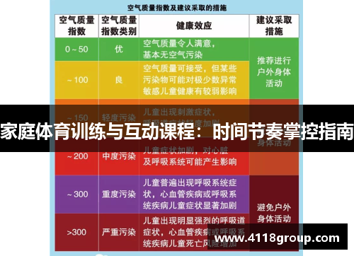 家庭体育训练与互动课程：时间节奏掌控指南